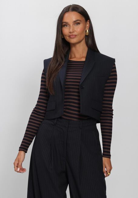Donkerblauwe BY-BAR Blazer BOBI PINSTRIPE GILET - large