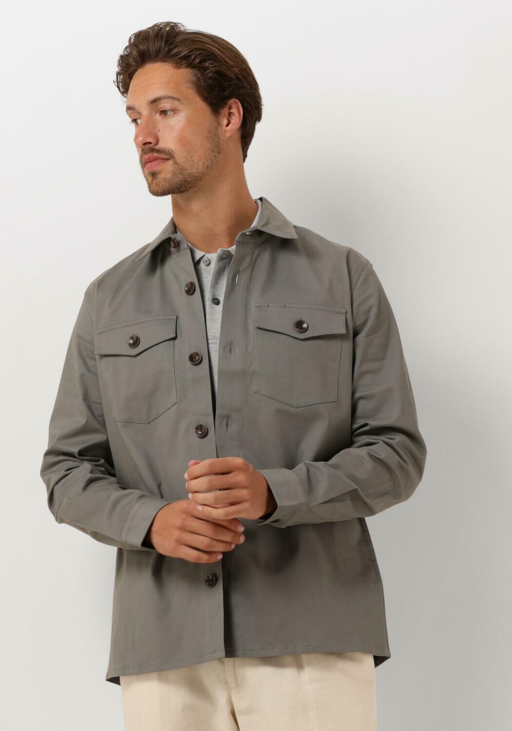 PROFUOMO Heren Overshirts Overshirt Basic Groen