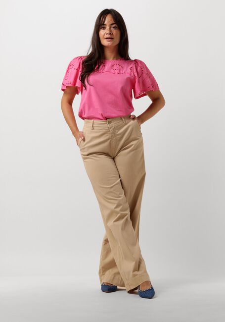 Roze SUMMUM T-shirt TOP JERSEY AND BRODERIE MIX - large