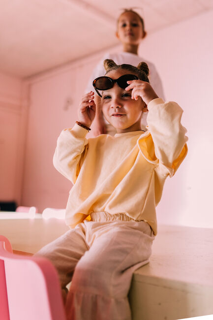 Gele JACKY SUE Sweater LOIS RUFFLE SWEATER - large