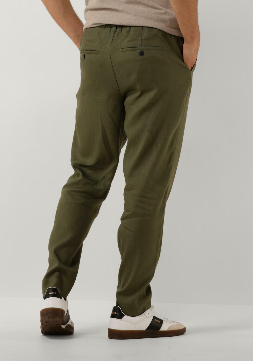 PLAIN Heren Broeken Theo Pl Linen Groen