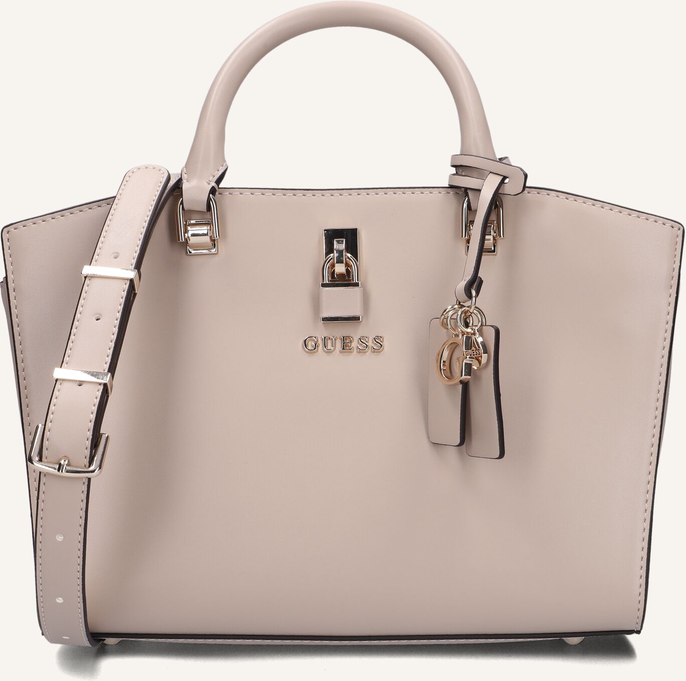 Taupe GUESS Handtas QUEENSLAND LUXURY SATCHEL | Omoda