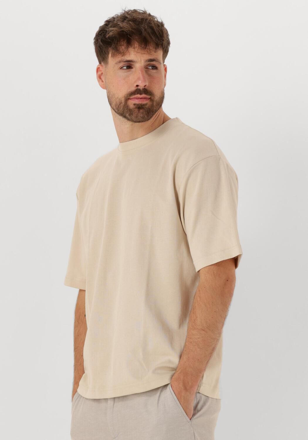 SELECTED HOMME Heren Polo's & T-shirts Slhlooseoscar Ss O-neck Tee Noos Beige