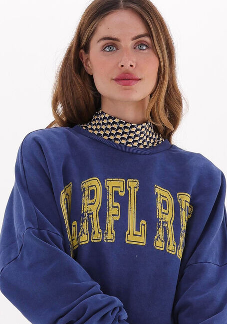 Blauwe COLOURFUL REBEL Sweater CR ACID WASH DROPPED SHOULDER SWEAT - large