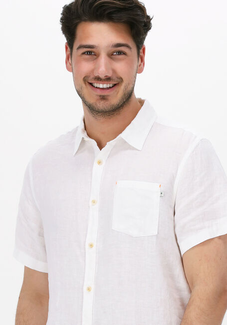 Witte SCOTCH & SODA Casual overhemd REGULAR FIT GARMENT-DYED LINEN SHORTSLEEVE SHIRT - large