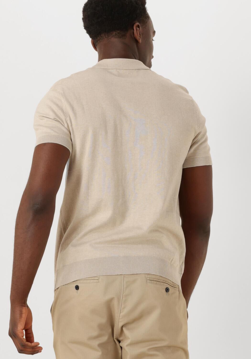 SELECTED HOMME Heren Polo's & T-shirts Slhberg Ss Knit Polo Noos Beige
