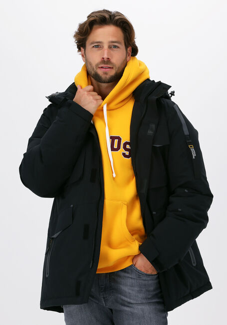 Zwarte NATIONAL GEOGRAPHIC  HOODED ICONIC JACKET - large