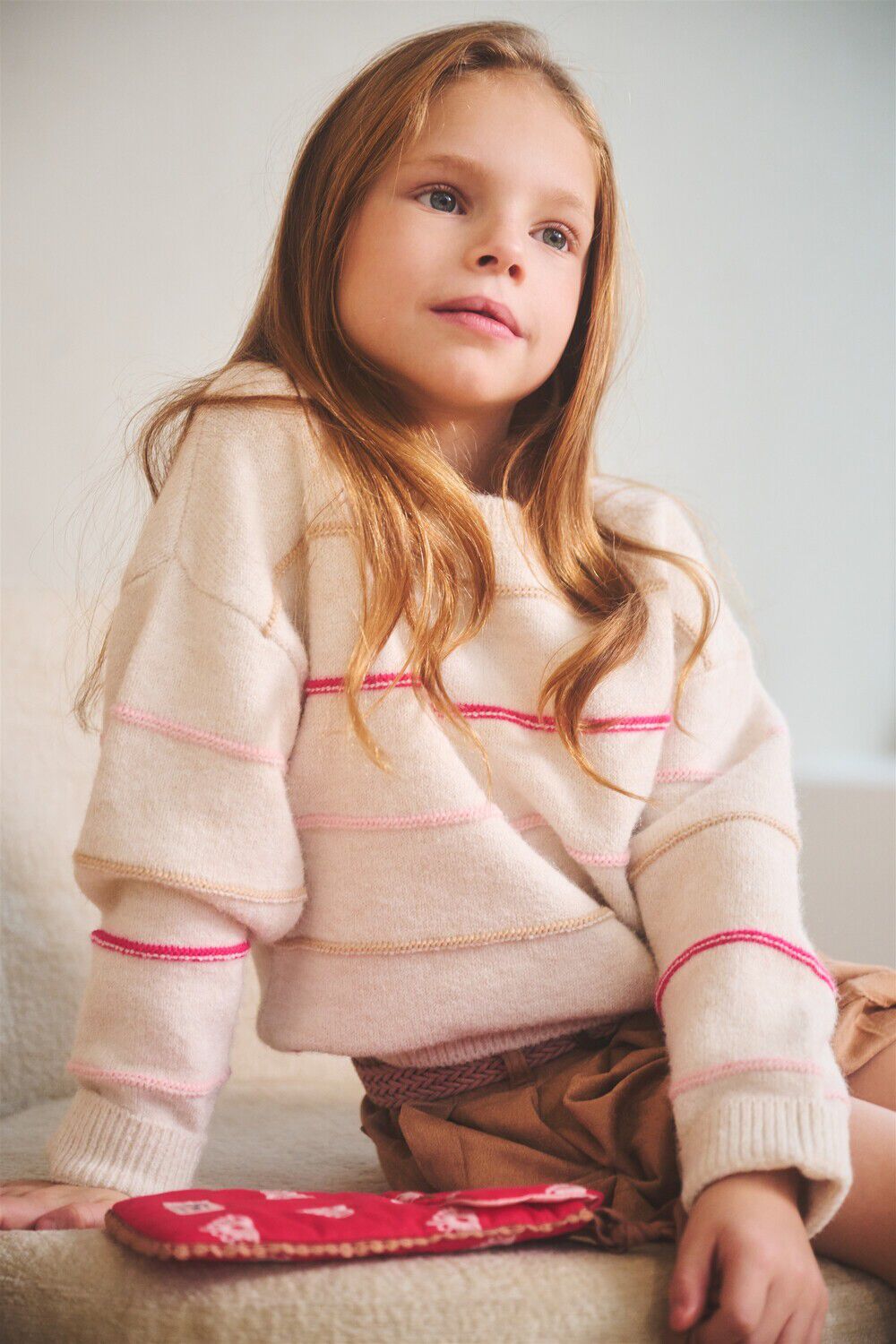 NONO Meisjes Truien & Vesten Kendra Striped Sweater Creme