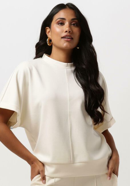 Gebroken wit SUMMUM Top SWEATER TOP SHORT SLEEVE - large