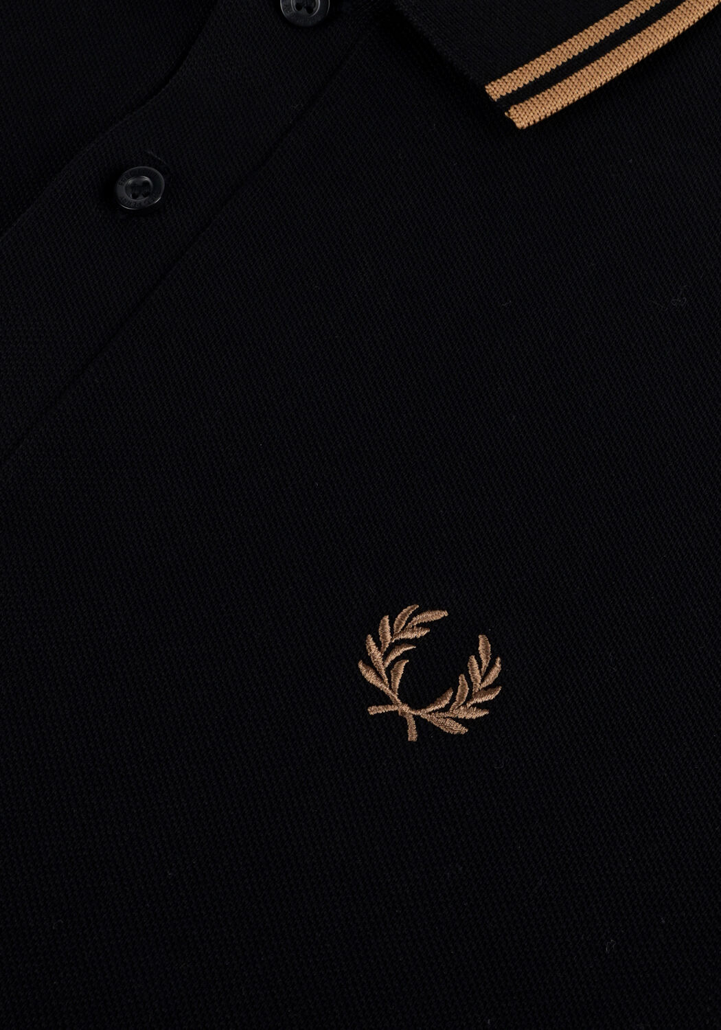 Zwarte FRED PERRY Polo LS TWIN TIPPED SHIRT - large