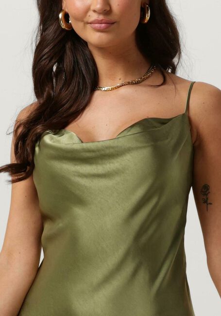 Groene NOTRE-V Maxi jurk SATIN STRAP DRESS - large