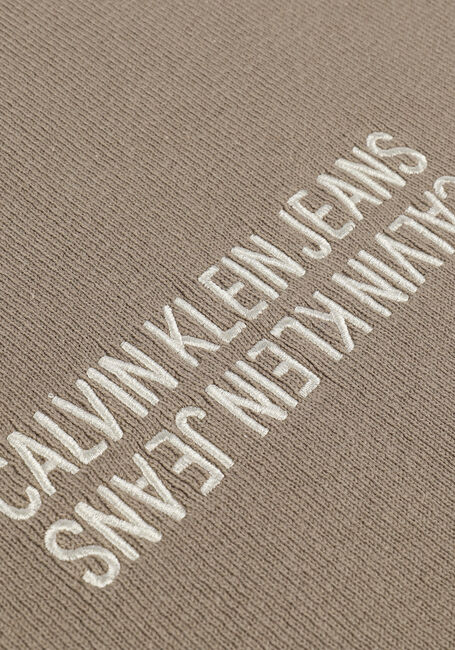 Beige CALVIN KLEIN Sjaal COTTON MIRROR LOGO SCARF - large
