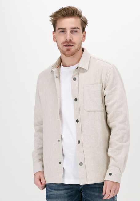 Beige CAST IRON Overshirt LONG SLEEVE SHIRT WOOL BLEND R - large