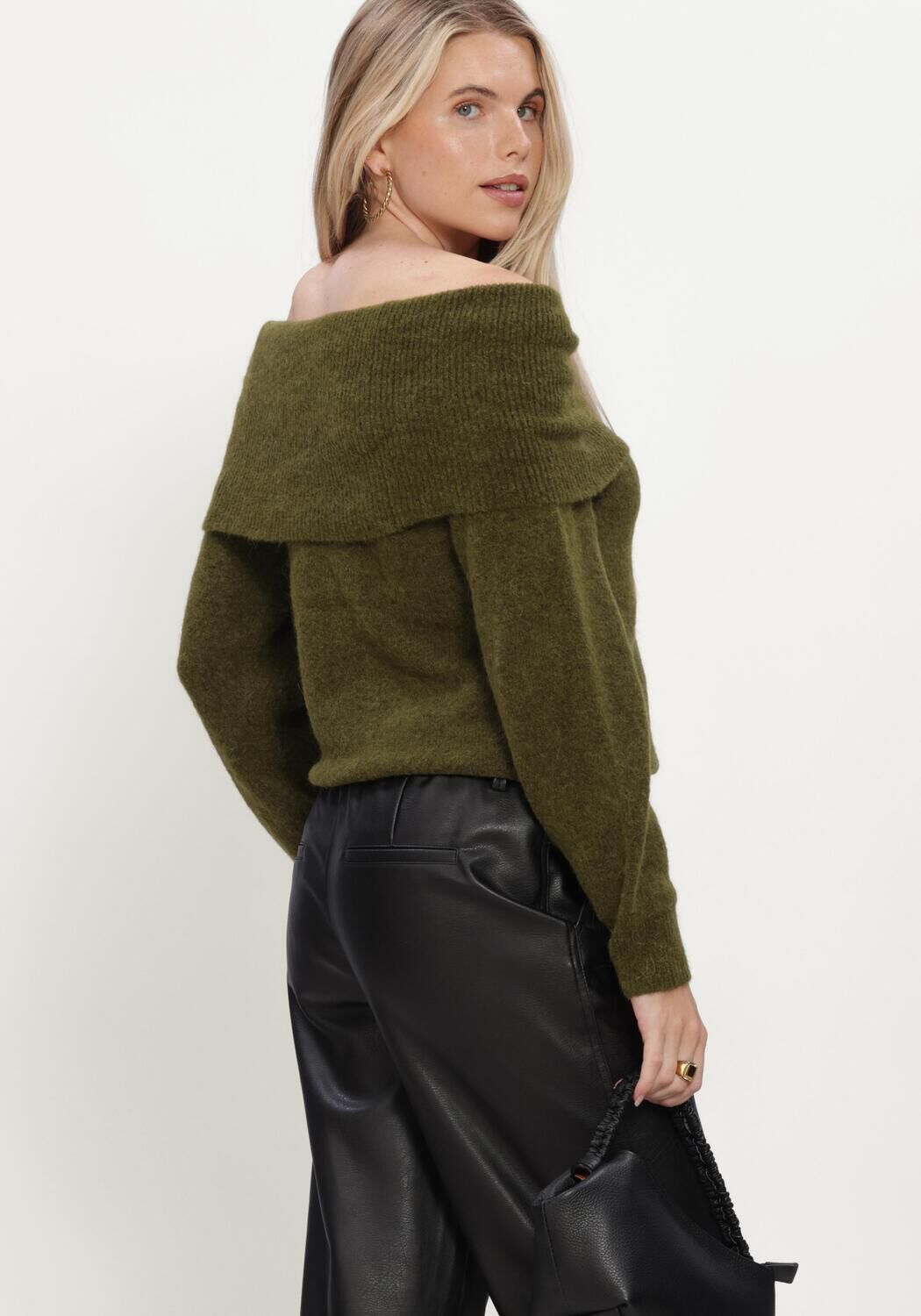 Groene Y.A.S. Trui YASJOHI OS WOOL BLEND PULLOVER - large