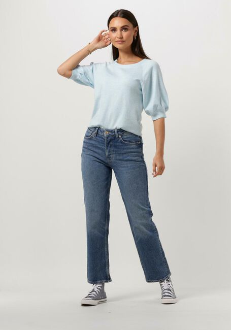 Lichtblauwe MSCH COPENHAGEN Top MSCHESLINA RACHELLE 2/4 RAGLAN PULLOVER - large
