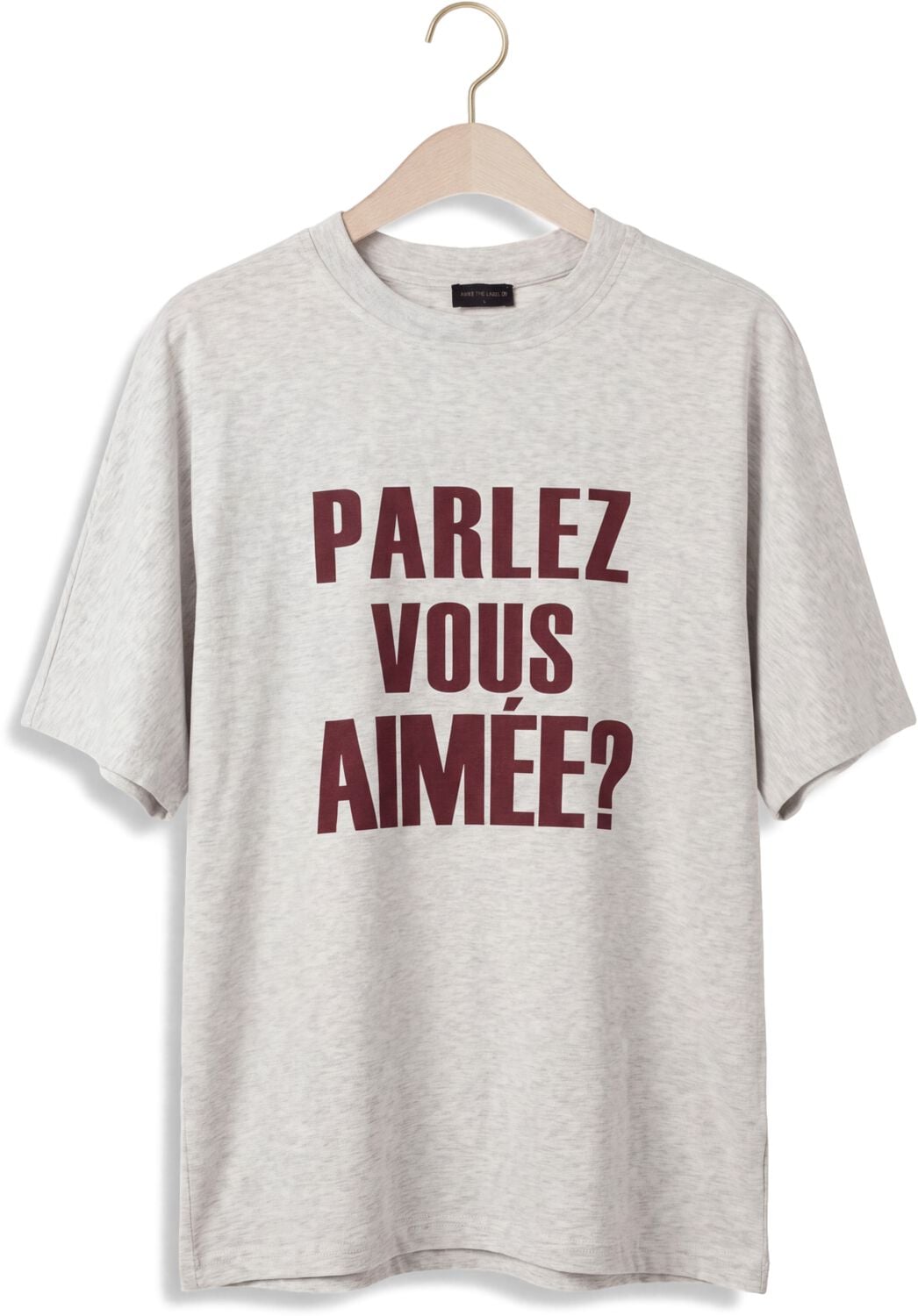 AIMEE THE LABEL Dames Tops & T-shirts Elaraw6 Shirt Lichtgrijs