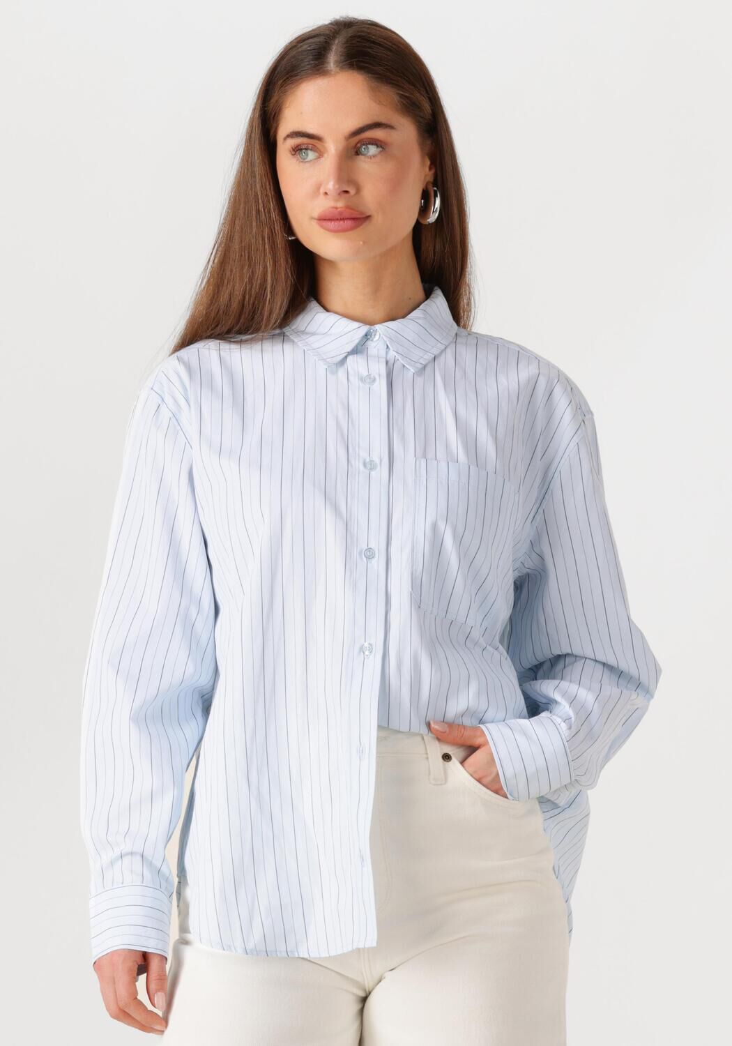 MODSTRÖM Modström Dames Blouses Millemd Stripe Shirt Lichtblauw