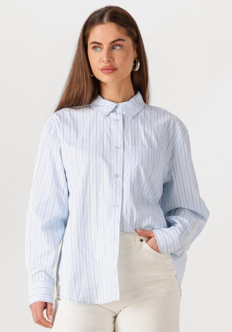 Lichtblauwe MODSTRÖM Blouses MILLEMD STRIPE SHIRT - large