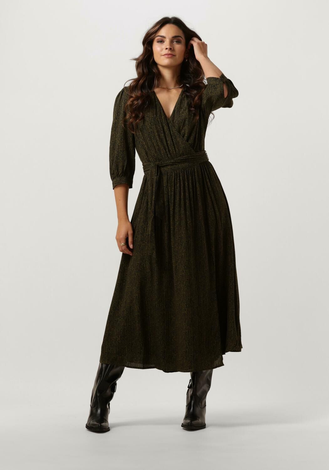 SCOTCH & SODA Dames Jurken Midi Wrap Dress Donkergroen