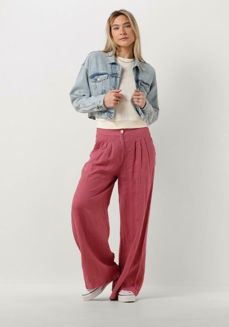 Roze BY-BAR Wijde broek ELI LINEN PANTS Roze BY-BAR Wijde broek ELI LINEN PANTS - large