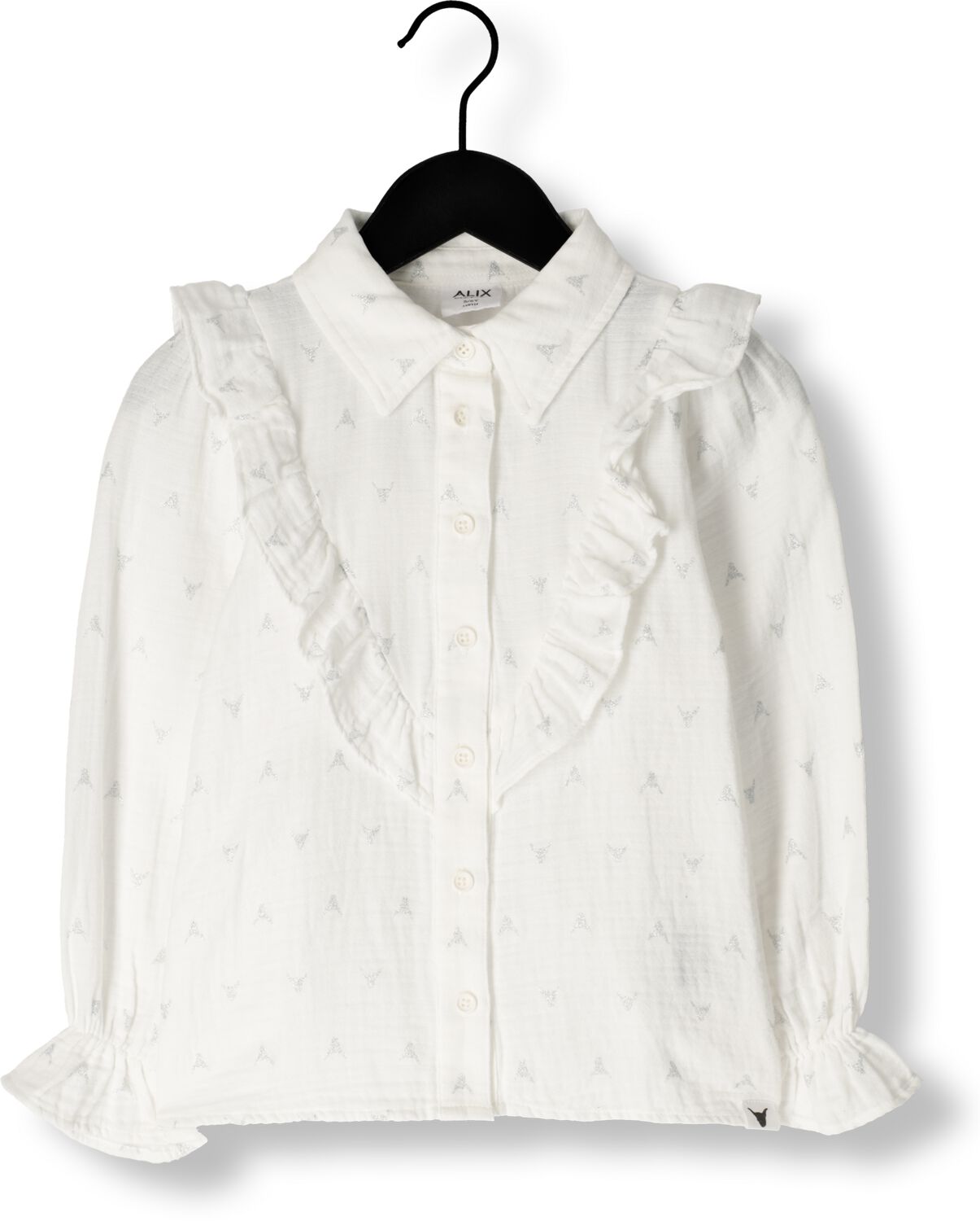 Alix the Label Alix Mini blouse wit Meisjes Katoen Klassieke kraag Effen 122 128