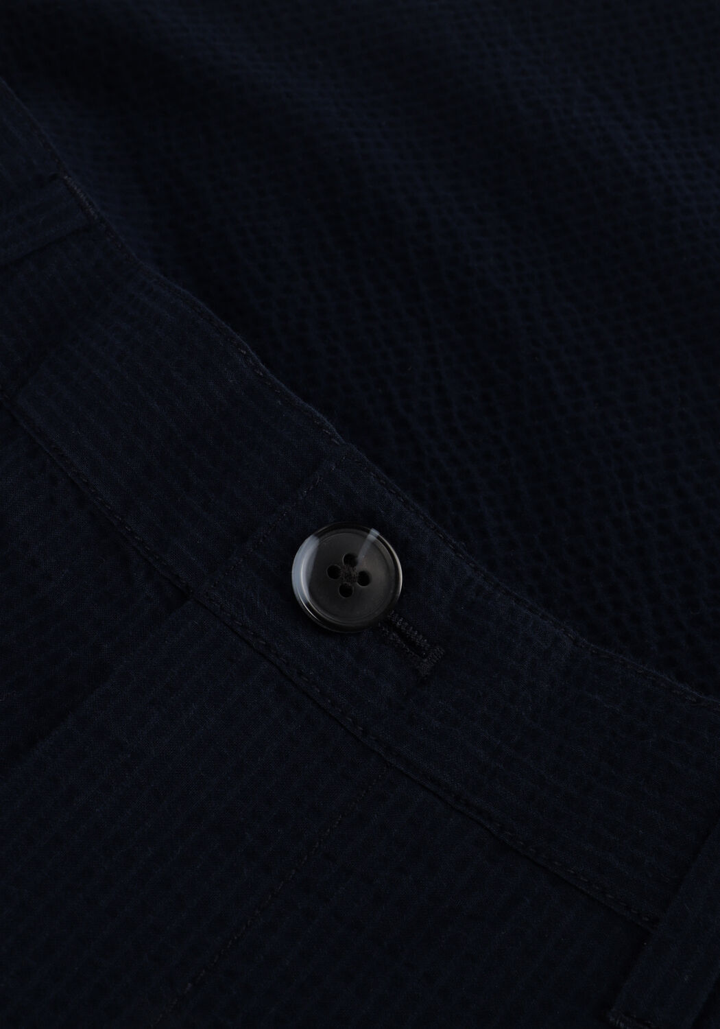 Donkerblauwe SELECTED MEN Korte broek SLHREGULAR-KARL SEERSUCKER SHORTS - large