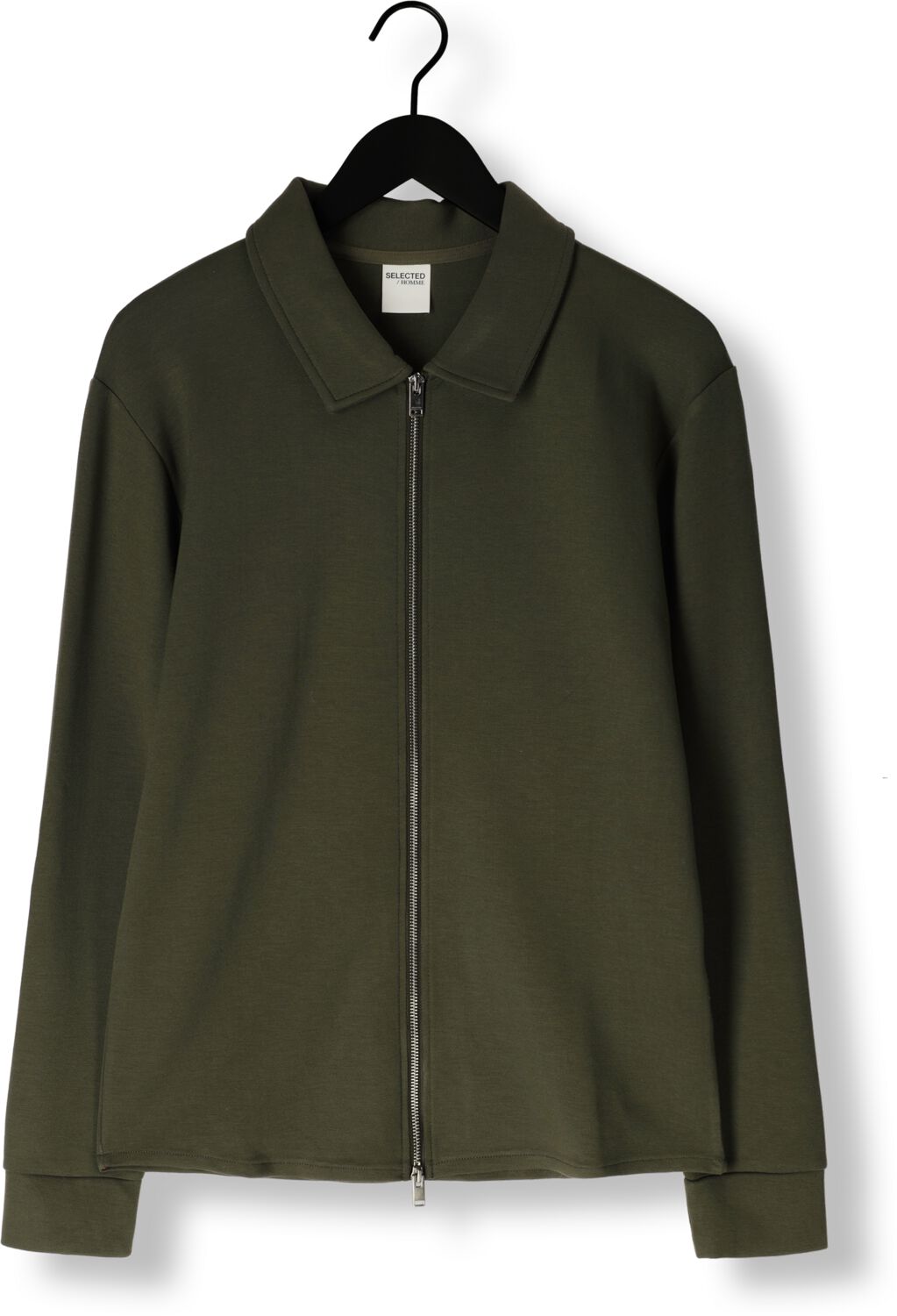 SELECTED HOMME Heren Truien & Vesten Slhemanuel Soft Full Zip Sweat Noos Groen