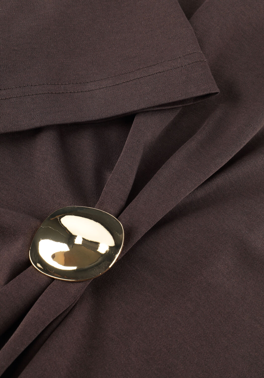 Bruine SECOND FEMALE T-shirt ENORA BROOCH TEE - large