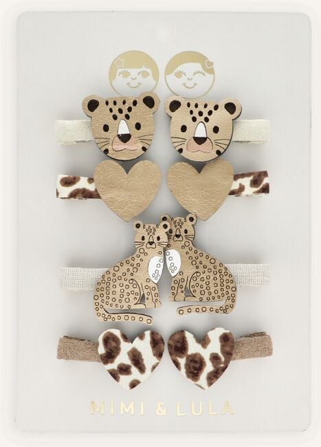 Beige Mimi & Lula Haaraccessoires LARRY LEOPARD MINI CLIPS Beige Mimi & Lula Haaraccessoires LARRY LEOPARD MINI CLIPS - large