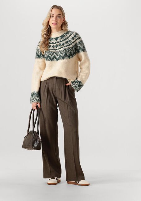 Bruine OBJECT Wijde broek OBJKARA HW STRAIGHT PANT 142 - large