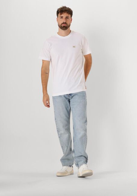 Witte CALVIN KLEIN T-shirt WOVEN LABEL REGULAR TEE - large