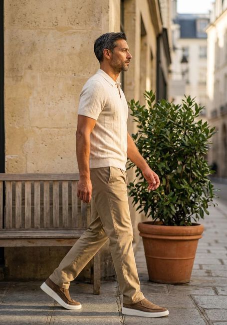 Ecru PROFUOMO Polo POLO SS COTTON LINEN - large