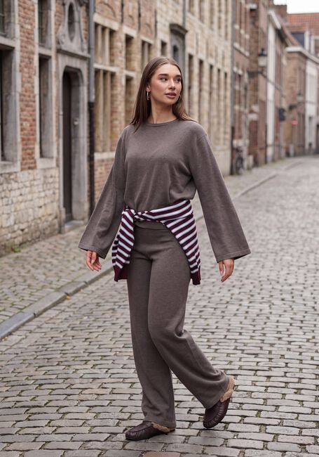 Taupe BOII STUDIOS Wijde broek GEIFA - large