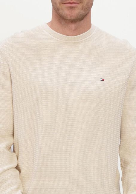 Beige TOMMY HILFIGER Trui PIMA CTN CASH STRUCTURE CREWNECK - large