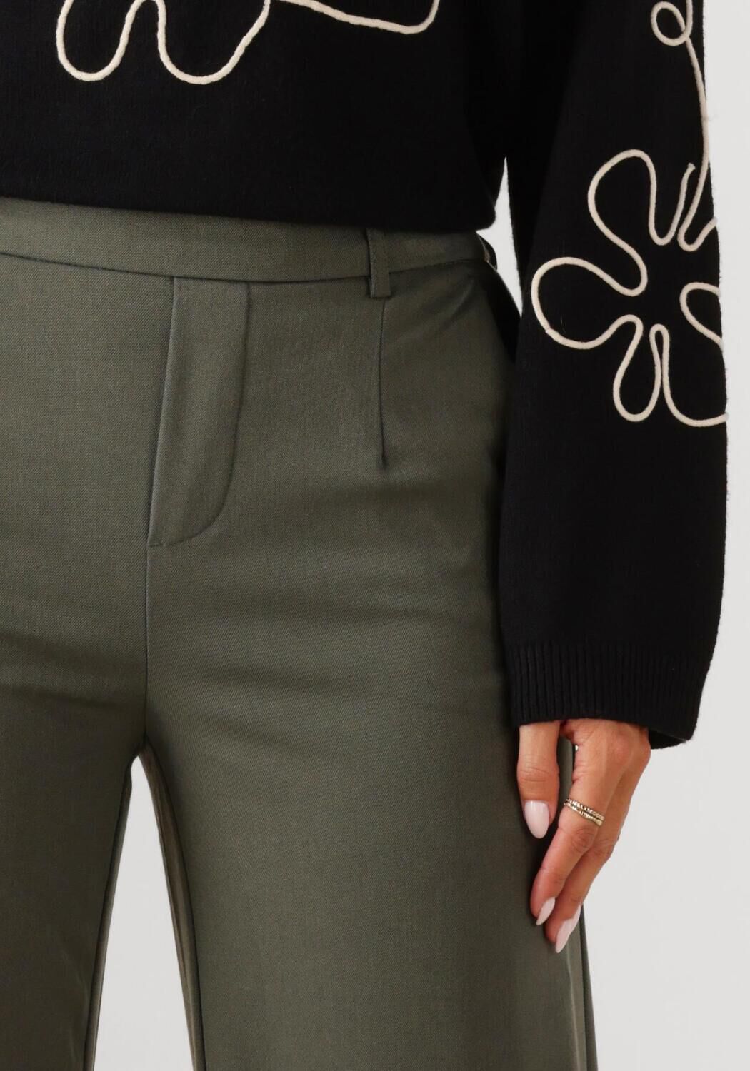OBJECT Dames Broeken Objlisa Wide Pant Donkergroen