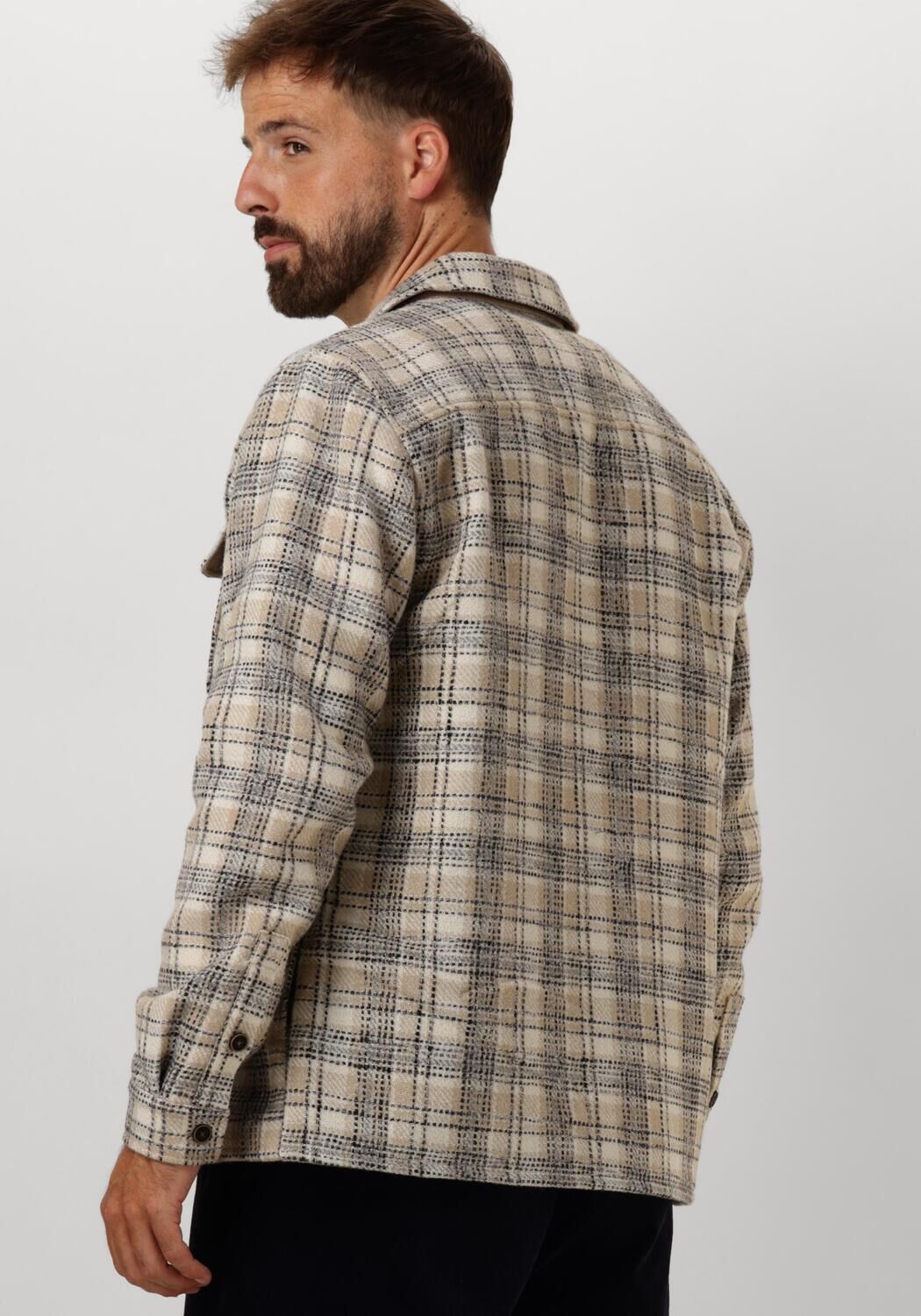 ANERKJENDT Heren Overhemden Akhanky Check Twill Overshirt Beige