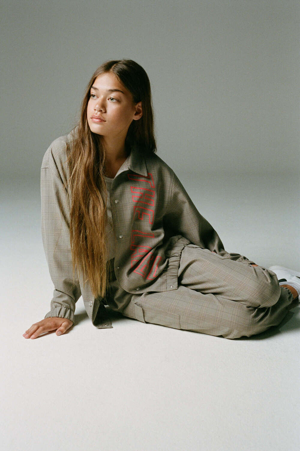 Camel ALIX MINI Jack CHECK BOMBER JACKET - large