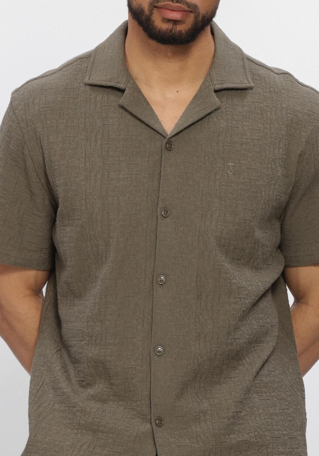 Groene BUTCHER OF BLUE Casual overhemd RIPLEY STRUCTURE SHIRT - large