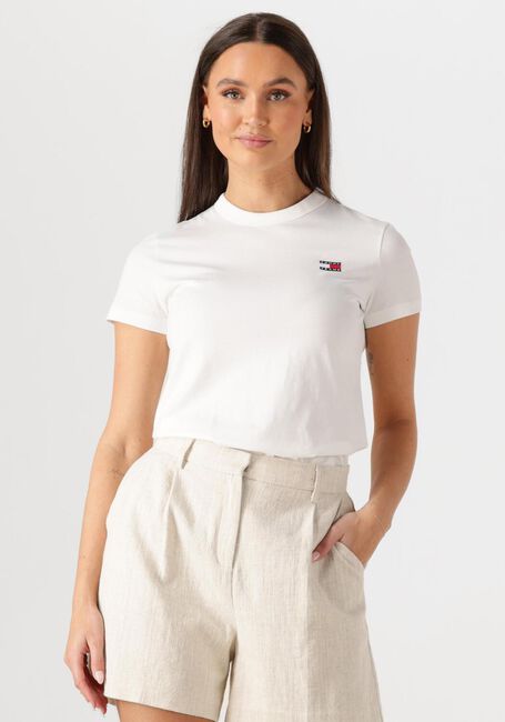 Witte TOMMY JEANS T-shirt TJW REG BADGE TEE - large