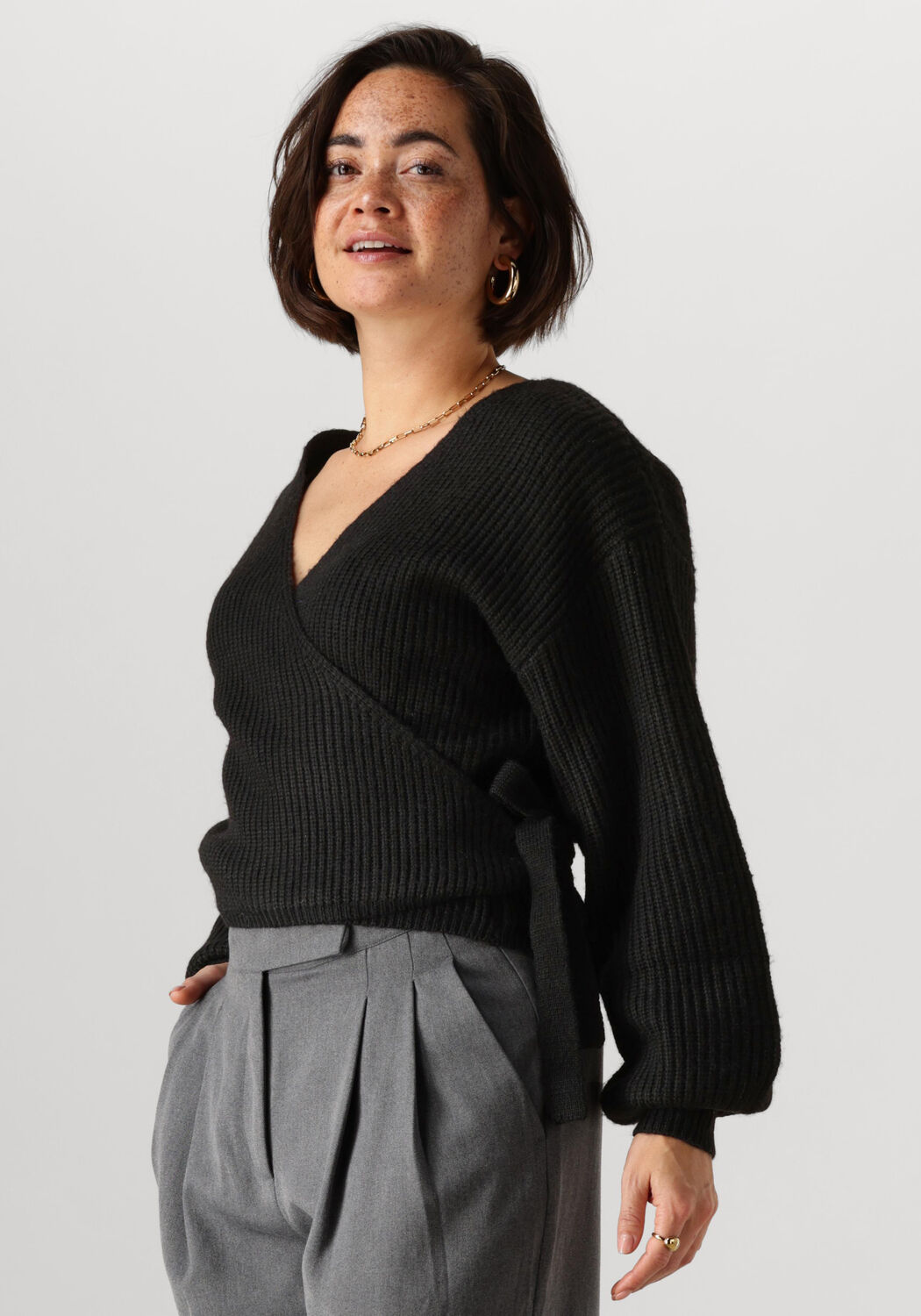 ANOTHER LABEL Dames Truien & Vesten Abby Knitted Cardigan Zwart