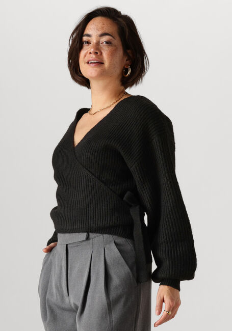 Zwarte ANOTHER LABEL Vest ABBY KNITTED CARDIGAN - large