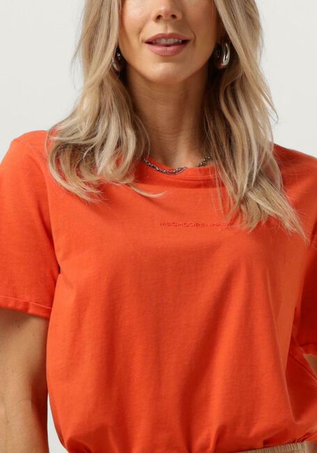 Oranje MSCH COPENHAGEN T-shirt MSCHTERINA ORGANIC SMALL LOGO TEE - large