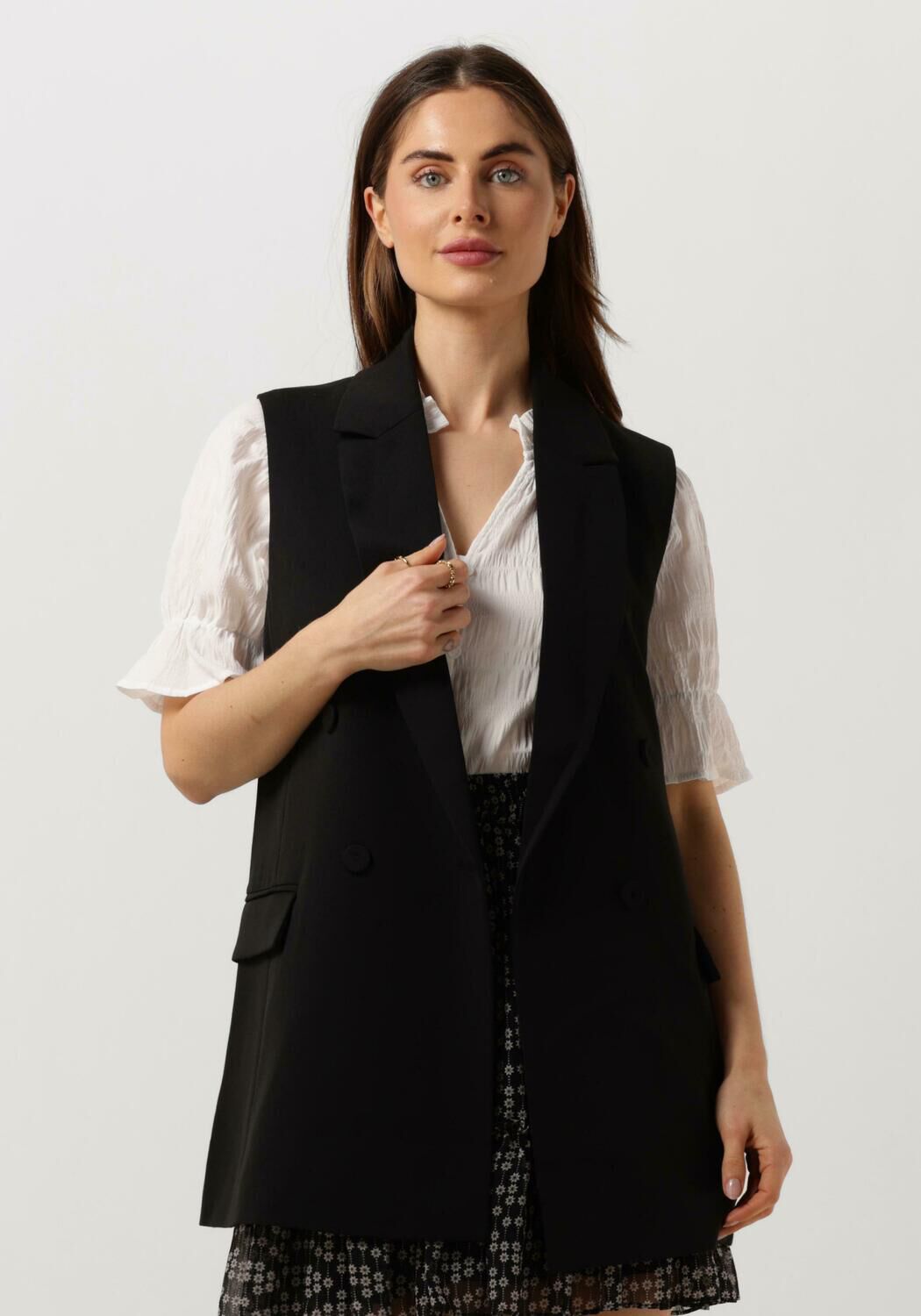 Zwarte lange gilet dames store