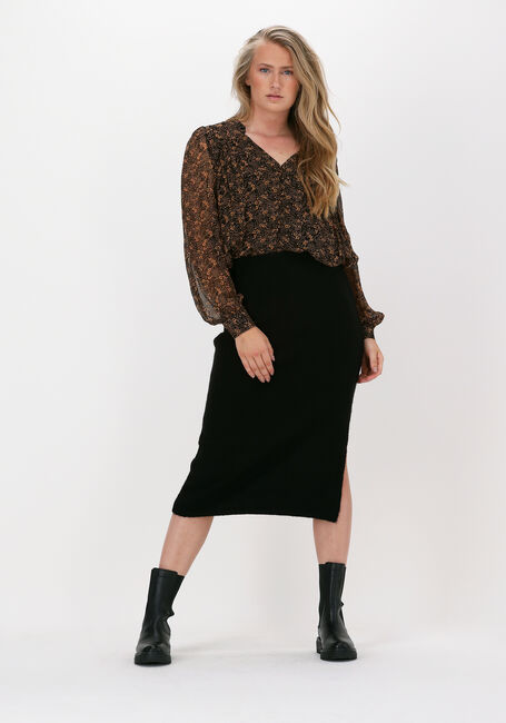 Zwarte NA-KD Midirok SIDE SLIT MIDI SKIRT - large