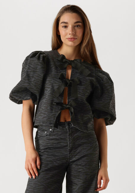 Grijze CO'COUTURE Blouses ZEBRA BOW BLOUSE - large