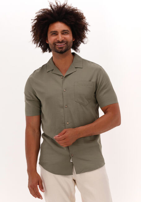 Olijf ANERKJENDT Casual overhemd AKLEO TENCEL MIX SS SHIRT - large