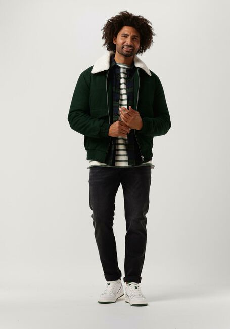 Donkergroene COLOURFUL REBEL Jack CHASE CONTRAST COLLAR JACKET - large