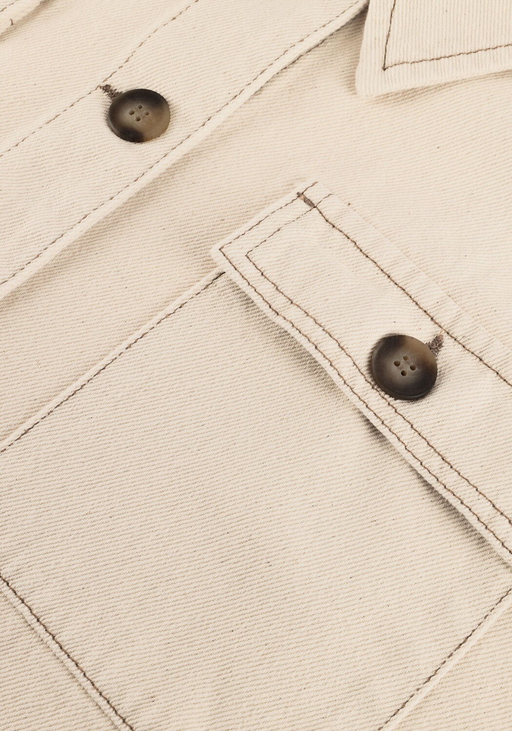 Ecru ANOTHER LABEL Spijkerjas ALENORA NATURAL DENIM JACKET - large