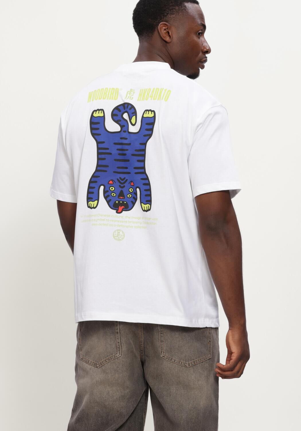 Witte WOODBIRD T-shirt WBBAINE TIGER TEE - large