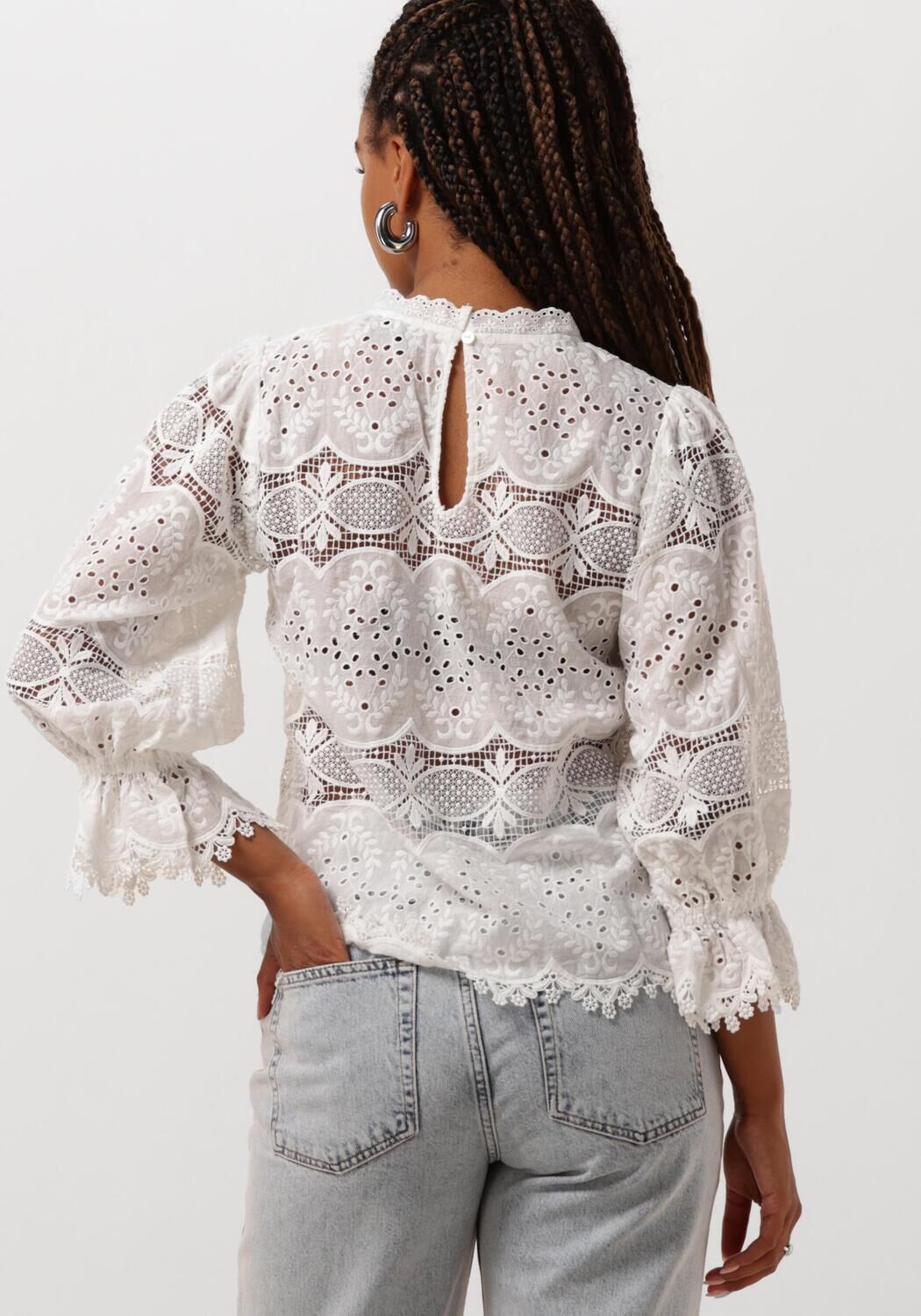 NEO NOIR Dames Blouses Adela Big Embroidery Blouse Wit